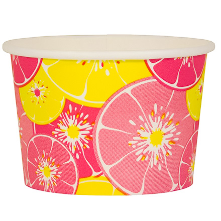Креманка бумажная (75 мм) 130 мл: ДНО "Цитрус" - Красный, б/к